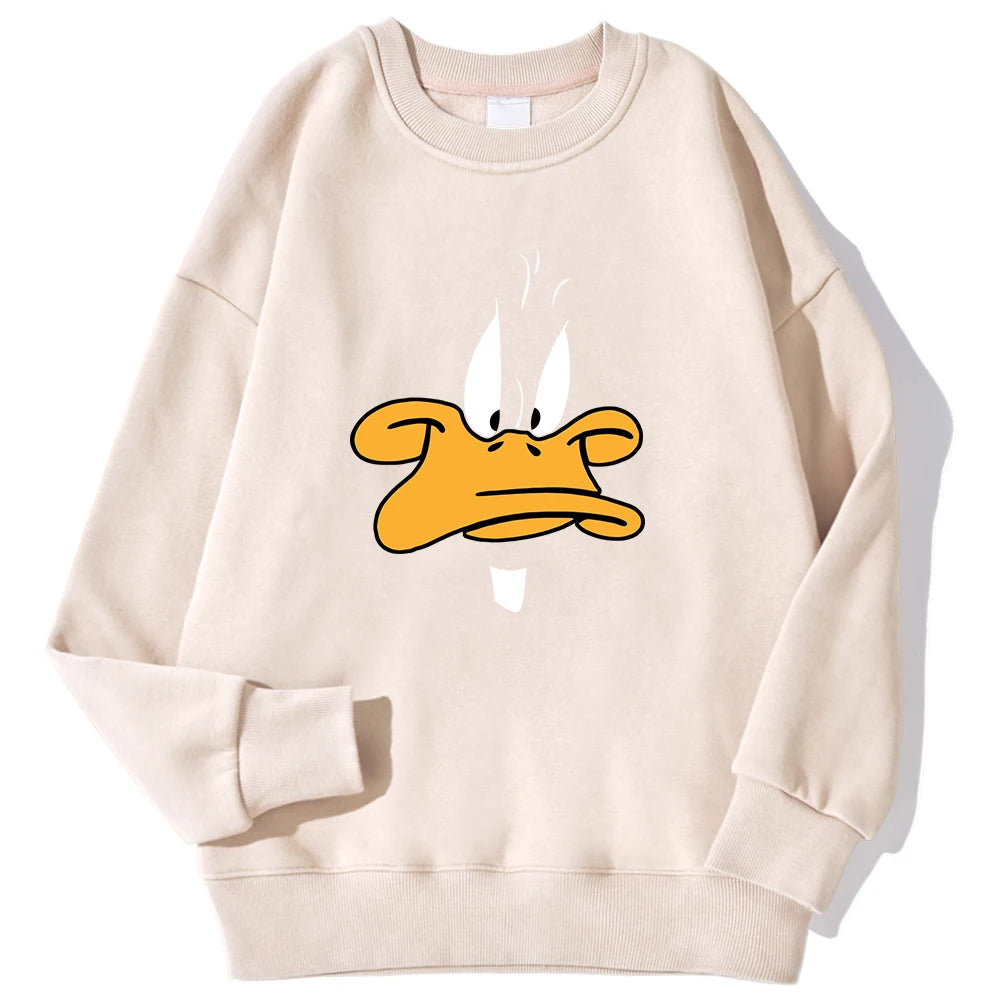 Cartoon Duck Personalized Print Man Hoodies Hip Hop Autumn Warm Hoodie Casual Fashion Hoody Harajuku Big Size Unisex Pullover