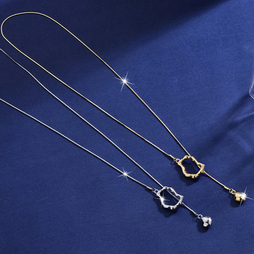 Stainless Steel Irregular Y-shaped Long Necklace for Women