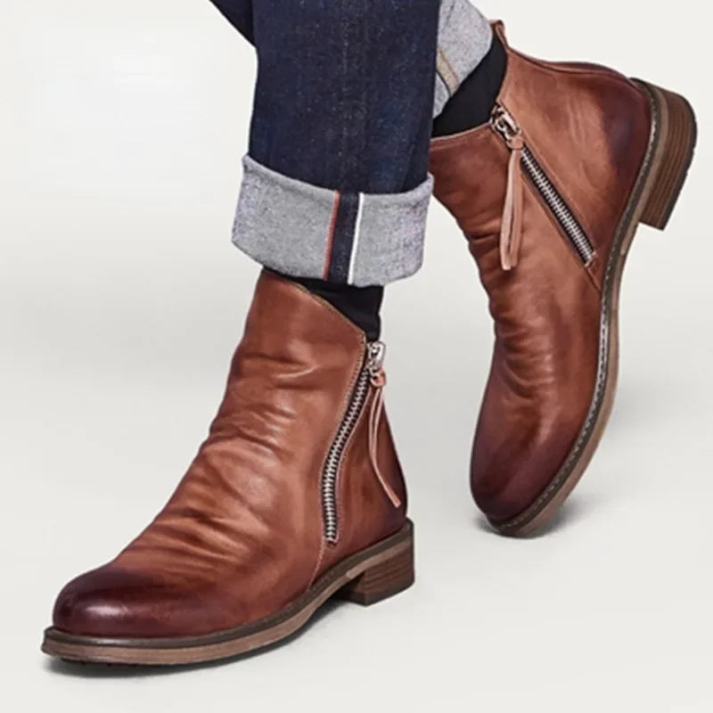 Men's Comfortable Top Zipper Boots