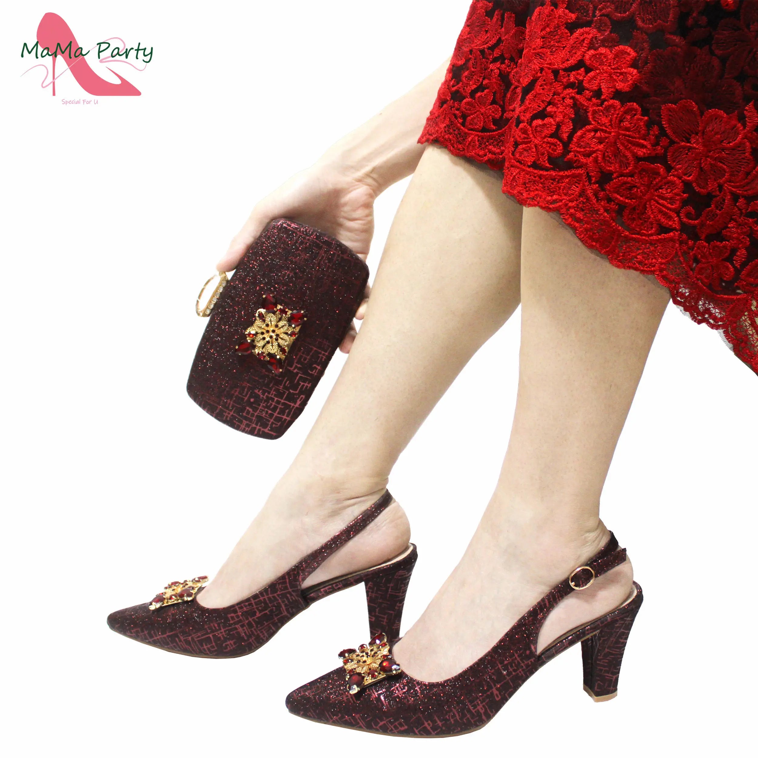 Fuchsia Color Italian Classics Design African Women Shoes