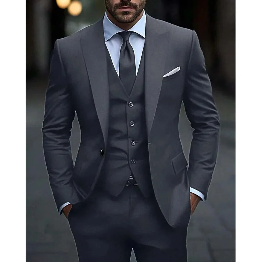 Dark Grey High Quality Men Suits