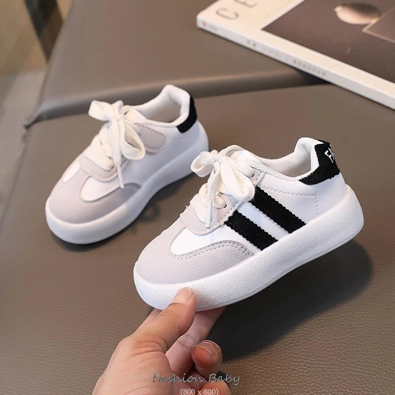 Children's Sneakers Kids Fashion Design White Non-slip Casual Shoes Boys Girls Hook Breathable Sneakers Toddler Outdoor Shoes