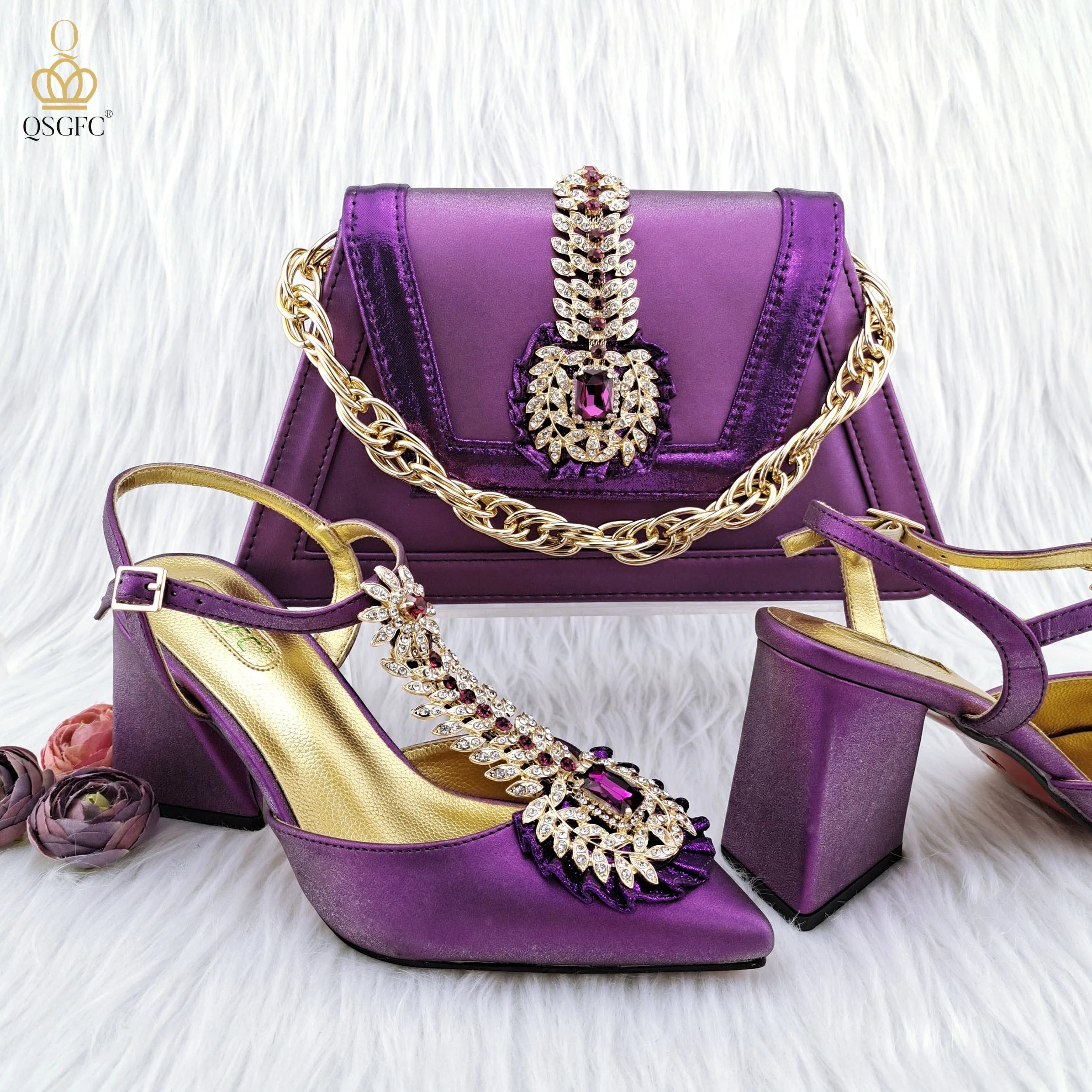 Royal Blue Noble Three-Dimensional Bag With Elegant High Heels