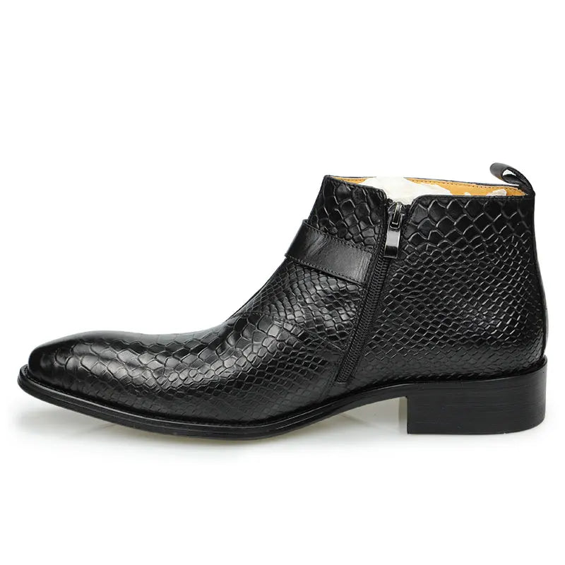 Cow Ankle Zipper Boots