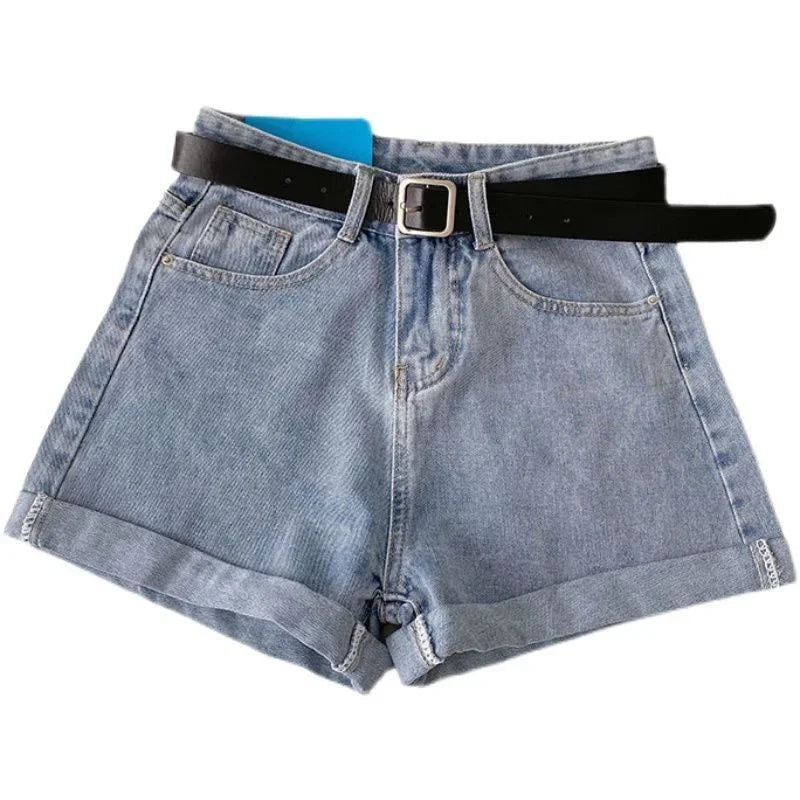 2021 New Women's Denim Shorts High-Waisted Summer Thin Loose-Fit Slimming Curved Legging A- Line Wide-Leg Trendy Jeans