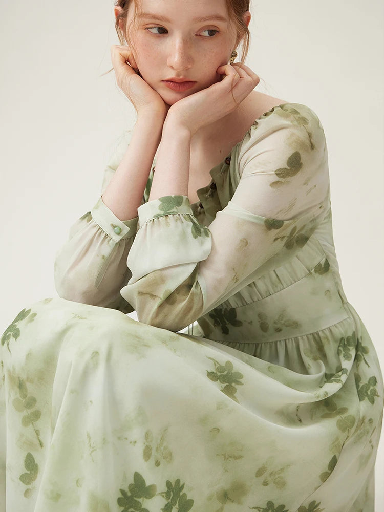 FSLE Elegant Sense Improved New Chinese Style Romantic Temperament Dress for Women Spring 2024 Niche Dress Female 24FS11198