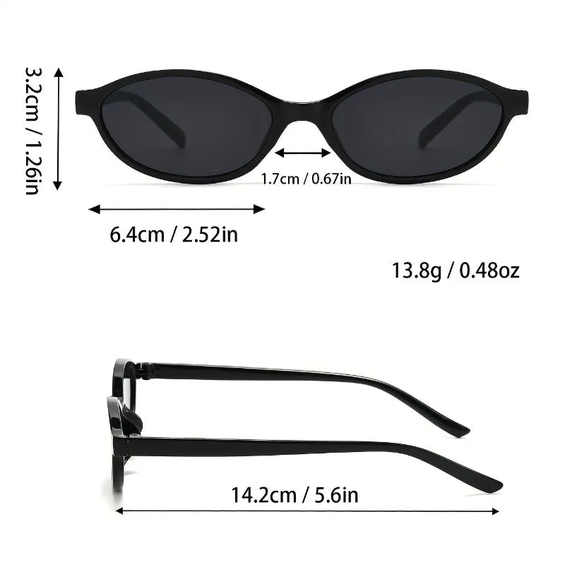 1 Paire de Lunettes Tendance Homme et Femme à Monture Ovale Classique Style Années 2000, Parfaites pour la Photographie et les Tenues Décontractées
