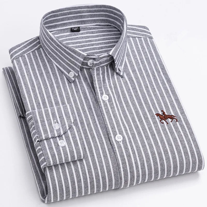 Plus 5XL 6XL Mens Oxford Shirts 100% Cotton Spring Long Sleeve Casual Business Formal Dress Shirt Regular Fit Social Man Clothes