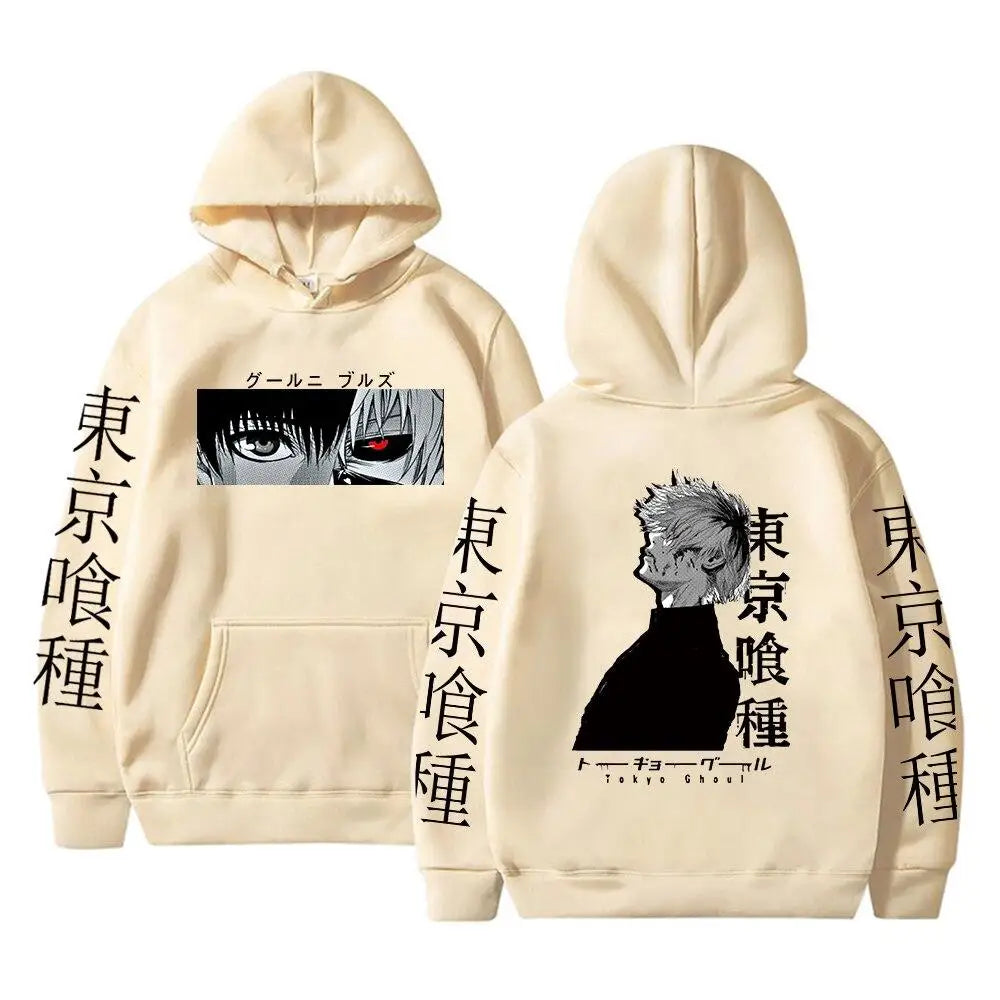 Anime Tokyo Ghoul Ken Kaneki Manga Hoodie Pullovers Tops Long Sleeve Ken Kaneki Cartoon Casual Fashion Pullover Sweatshirt