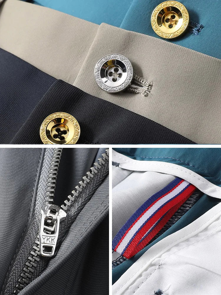 2022 New Summer Men Long Pants Breathable Stretched Spandex Nylon Slim Thin Chinos Male Business Formal Straight Suit Trousers