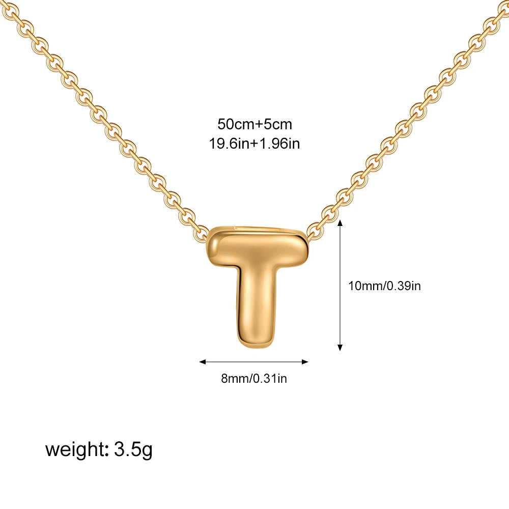 Bubble Initial A-Z Alphabet Mini Necklace for Women
