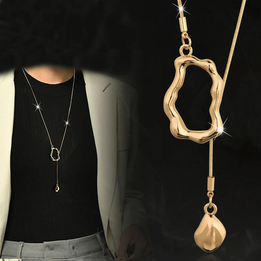 Stainless Steel Irregular Y-shaped Long Necklace for Women