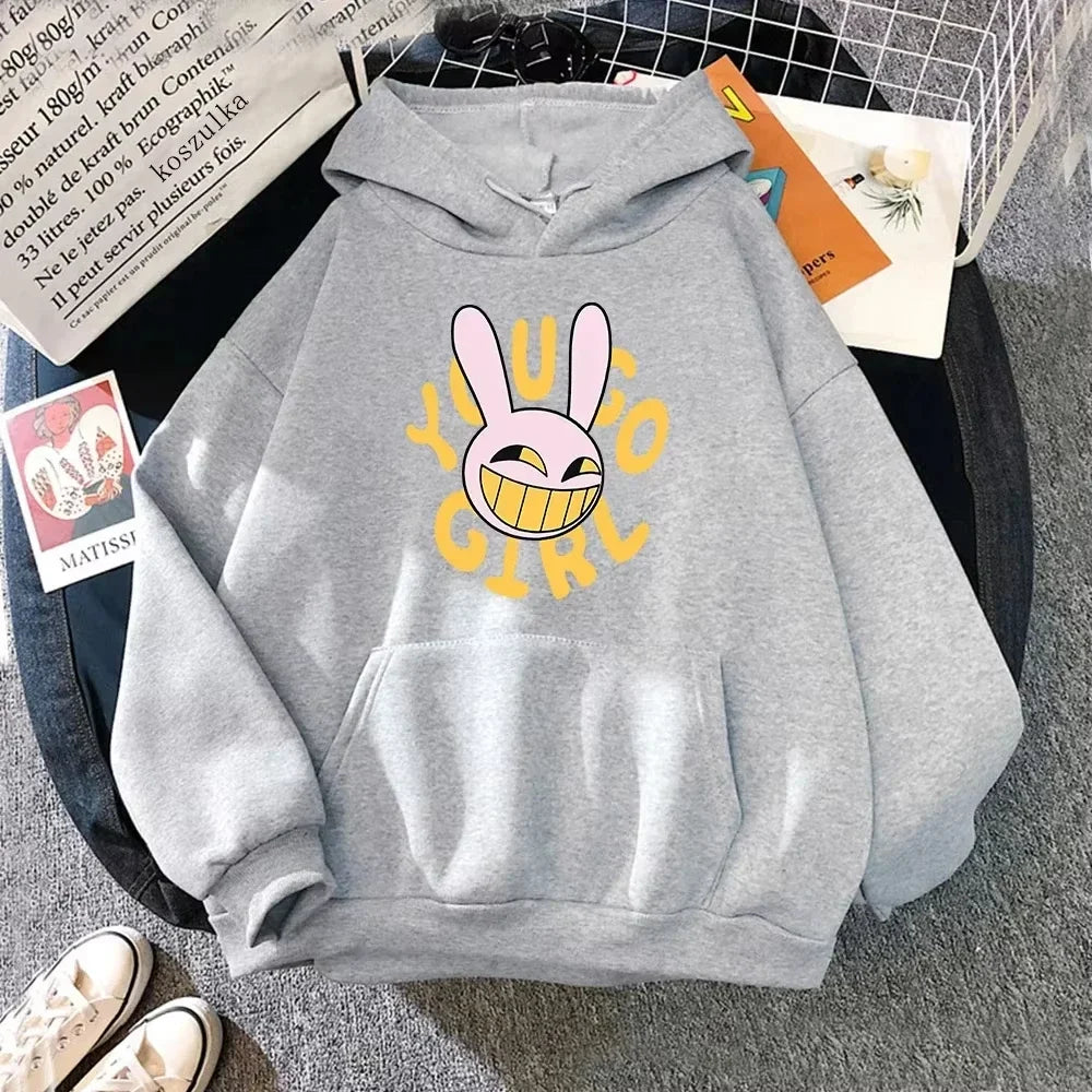 2025 YOU GO GIRL Digital Circus Jax Hoodie Fashion Women Harajuku Funny Cute Rabbit Hoodie Unisex Cartoon Vintage Pullover