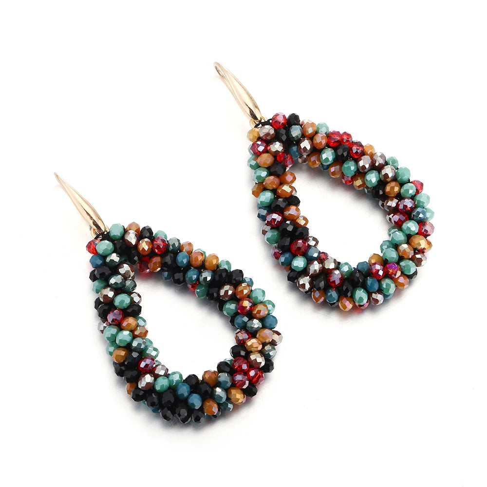 Mixed Color Big Drop Earrings for Women