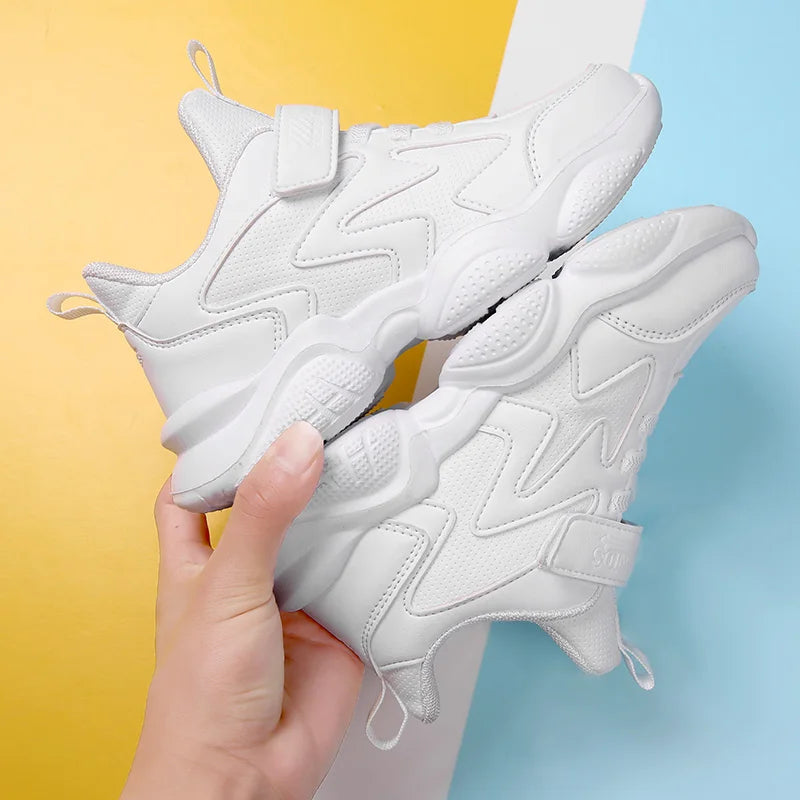 Kids White Sneakers Shoes Casual Leisure Chunky Concise Fashion All-match Children Trainers Boys Girls Sport Shoes Running 27-40
