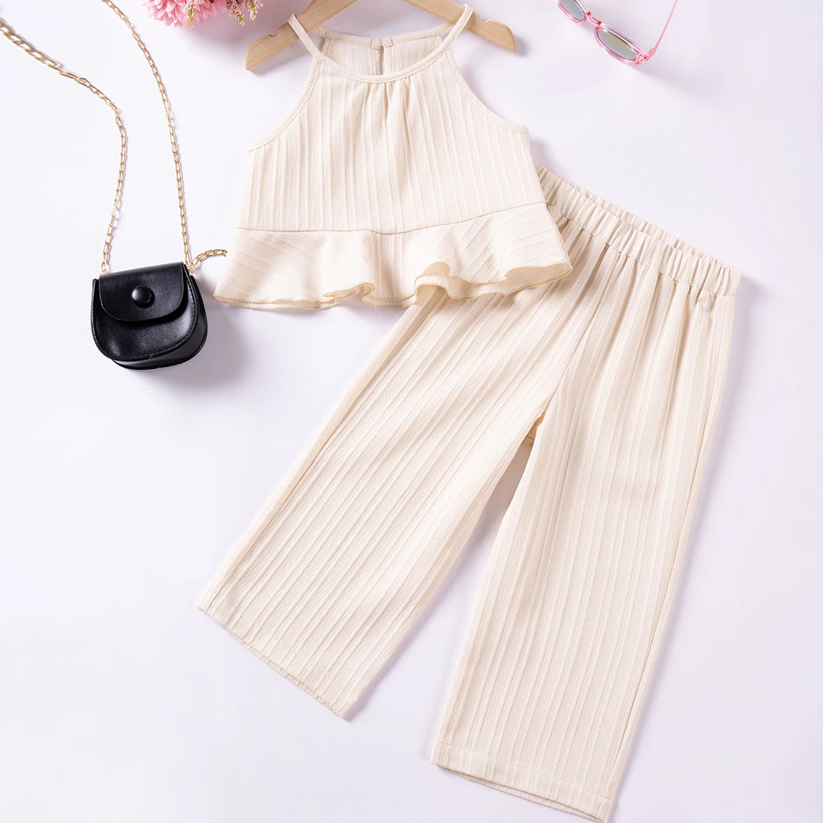 Girls Solid Color Suspenders