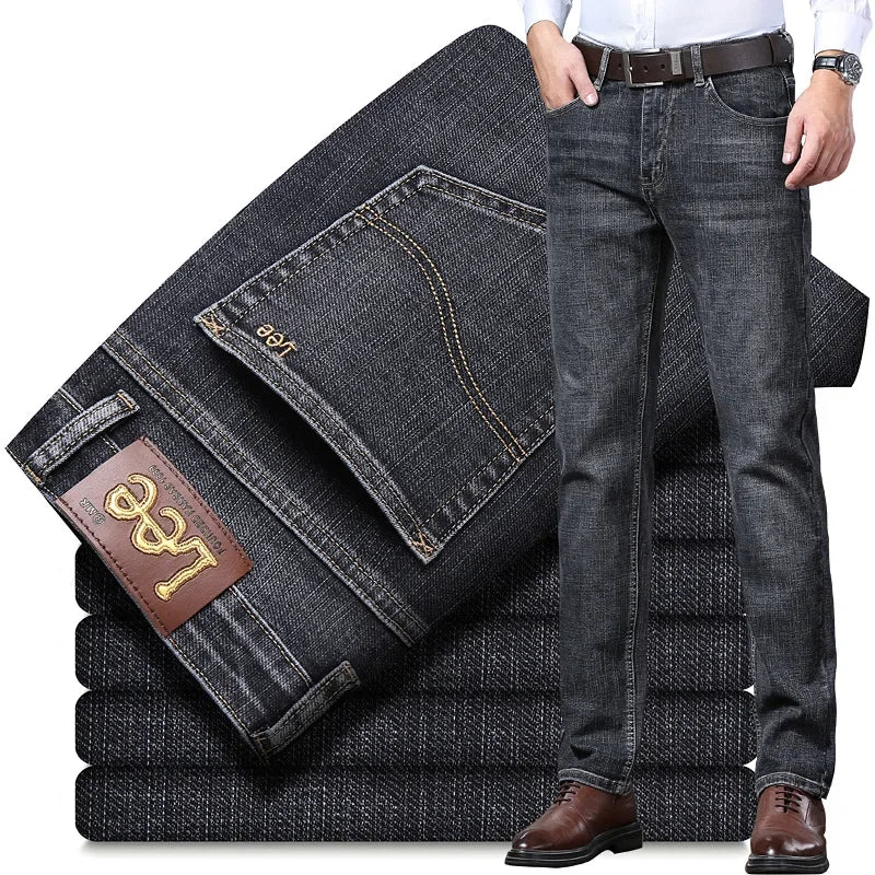 Lee Dexjeans Men's Straight-leg Loose-fit Stretch Business Casual Autumn/winter Thick High-end Denim Long Pants