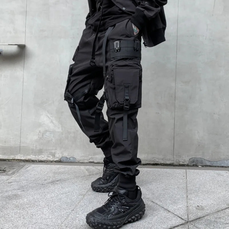 Multi-pockets Ribbons Bandage Tactical Techwear Cargo Pants