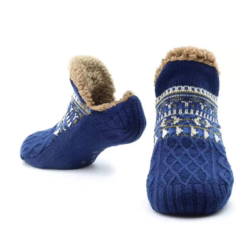 1 Pair Warm Winter Non-slip Floor Socks Women Men Snow Socks Sleep Carpet Socks Slippers Comfortable Soft Non-slip Yoga Socks