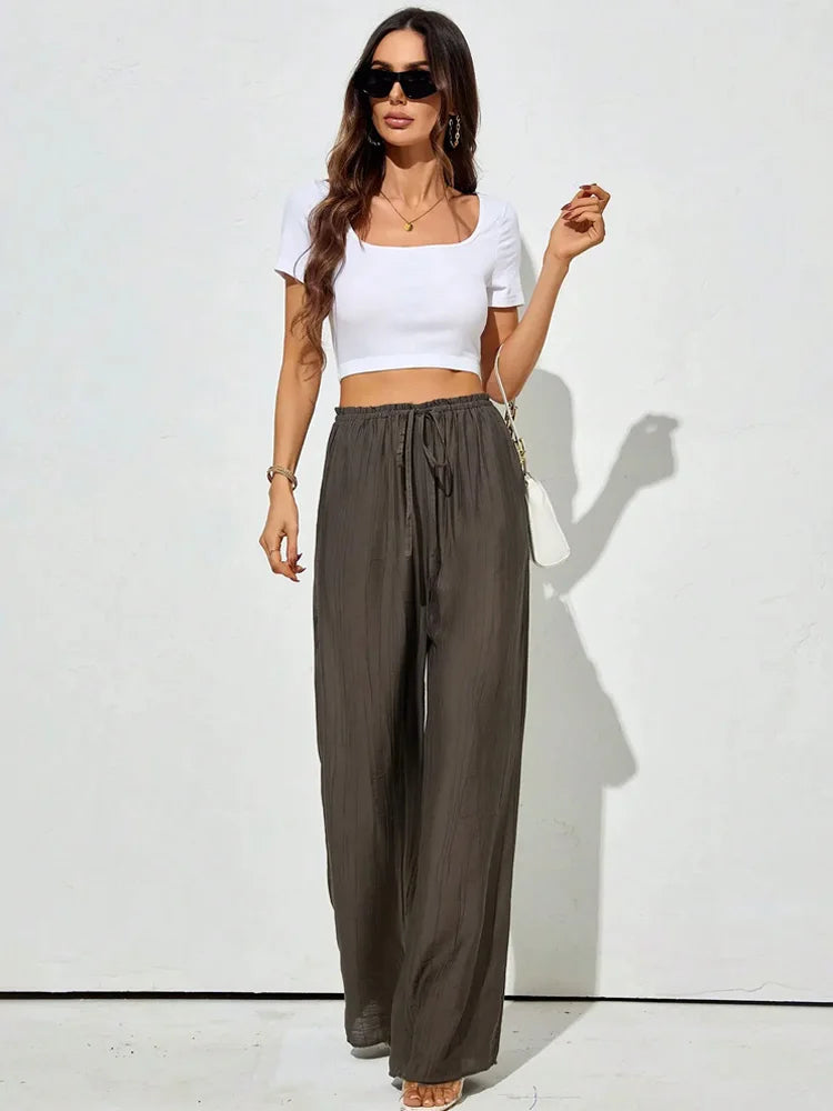 Women's Textured Straight Pants