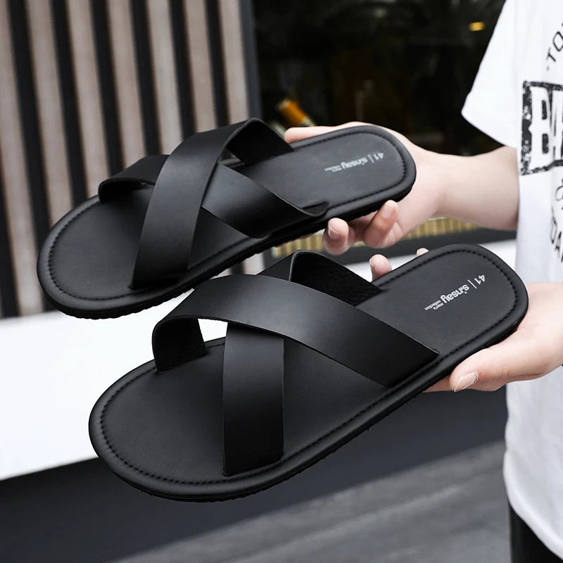 2024 New Flip-flops Slippers Men's Summer Platform Sandals Men's Simple Casual Sandals Indoor and Outdoor Beach Shoes