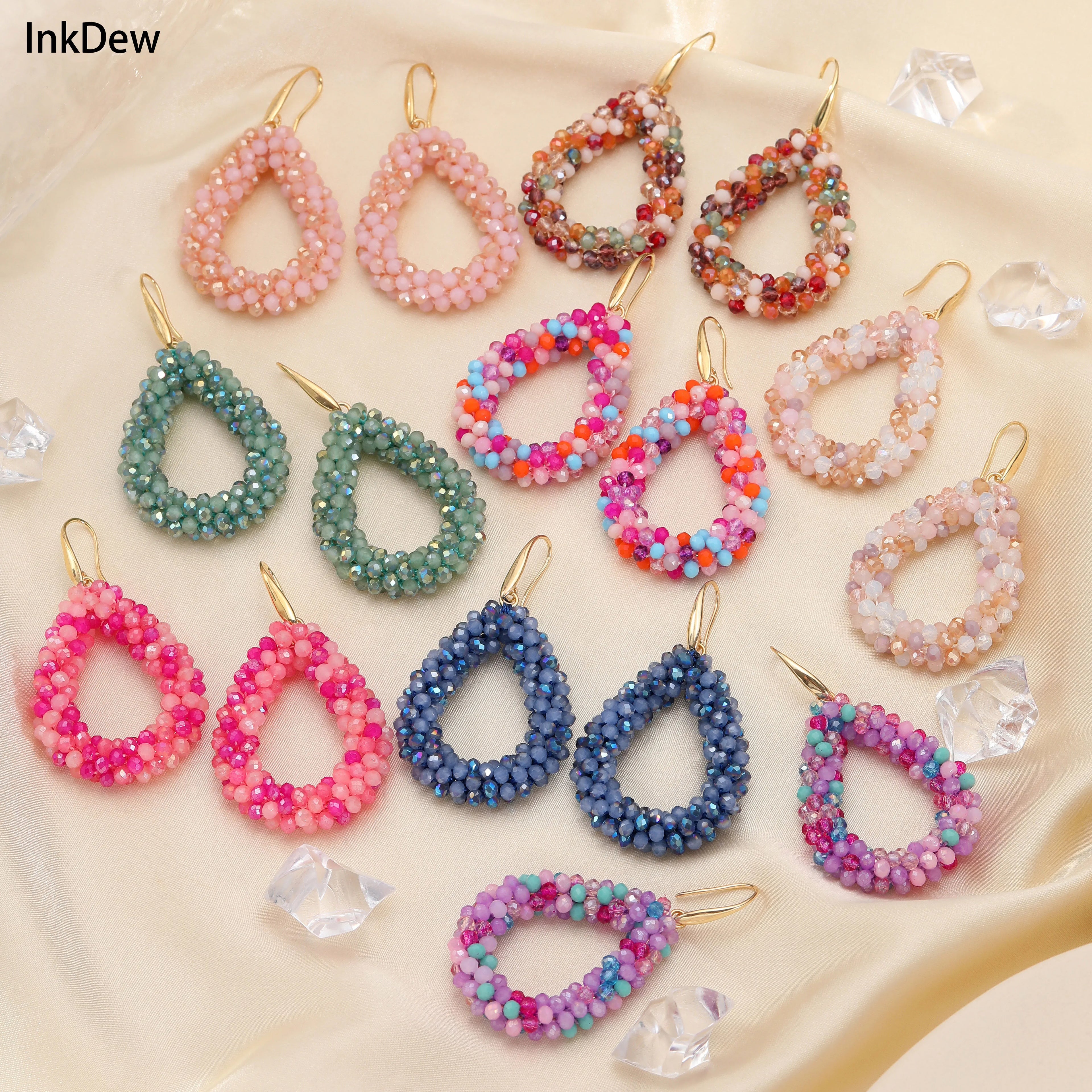 Mixed Color Big Drop Earrings for Women