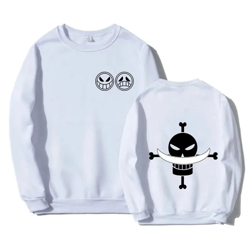 Autumn Men Anime Pirate Ace Edward Newgate Printed Casual Sweatshirts