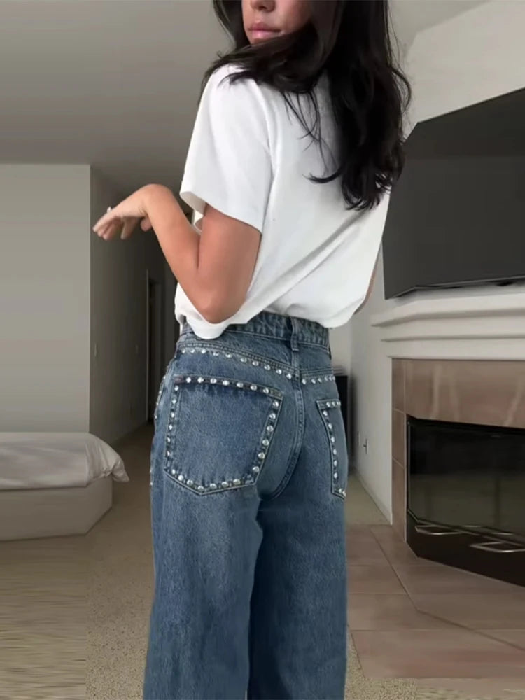 Women's High Waisted Denim Pants