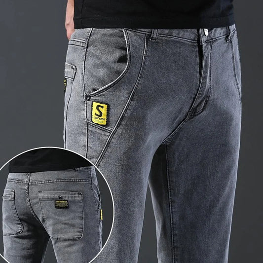 Men Stretch Youth Casual Pants Slim Fashion Skinny Jeans Pants men's trousers
