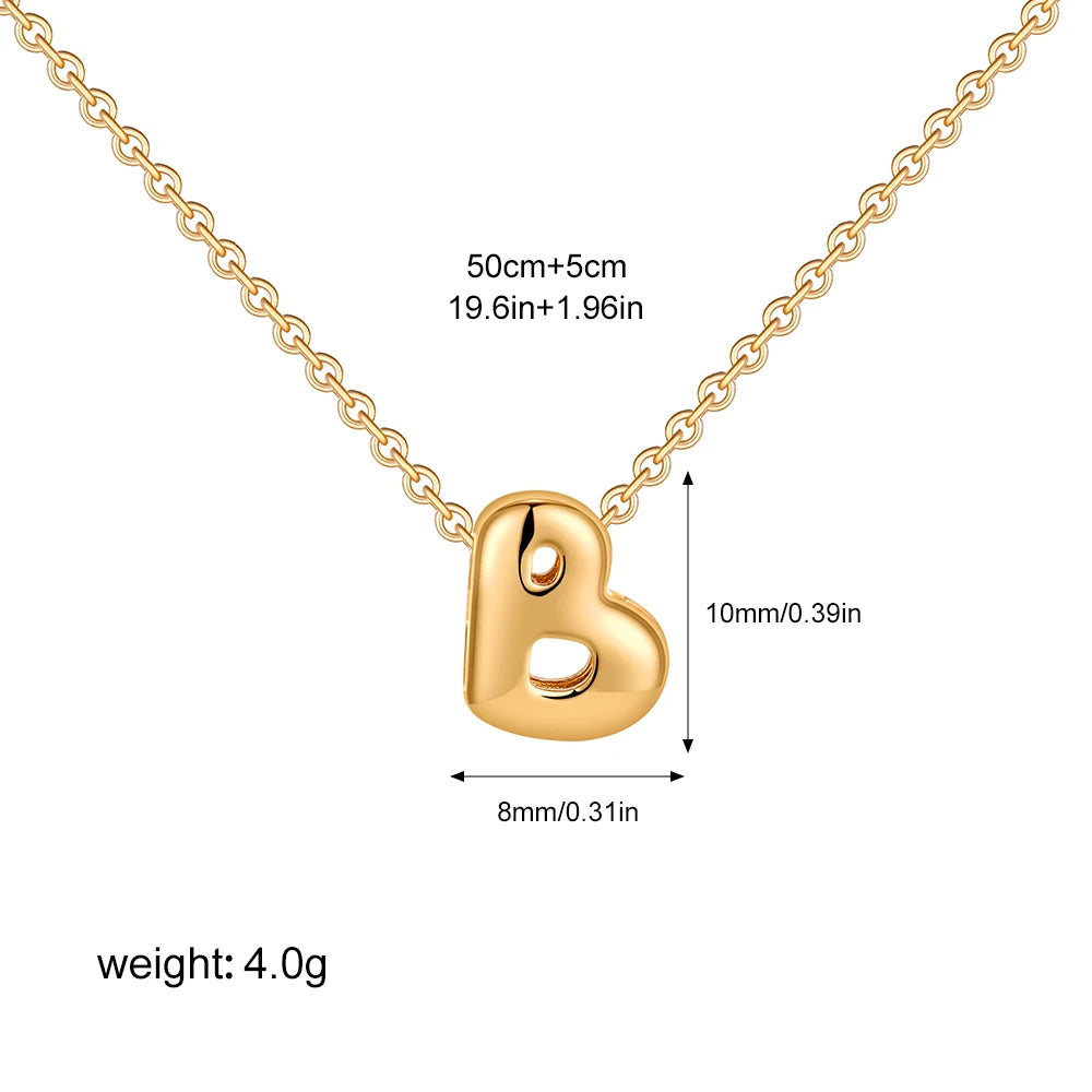 Bubble Initial A-Z Alphabet Mini Necklace for Women