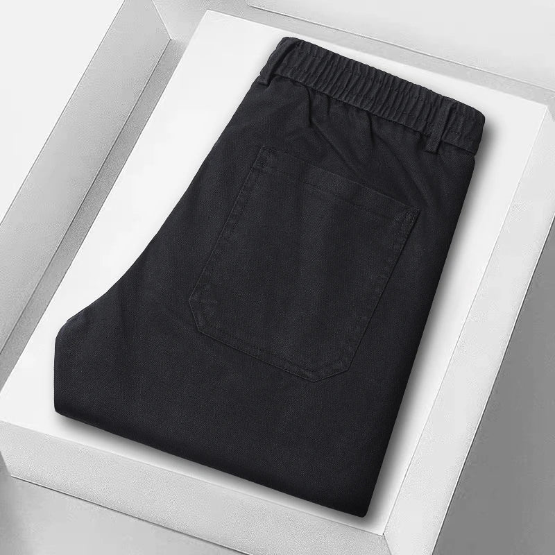 Straight Fashion Lyocell Casual Pants Men Breathable Stretch Korean Loose Trousers Trendy Wide-leg Men's Pants Plus Size M-5XL