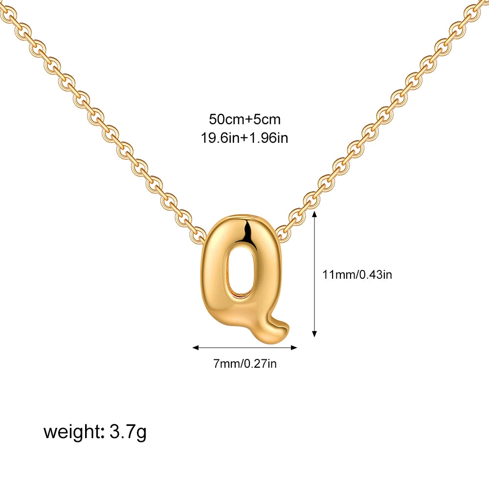 Bubble Initial A-Z Alphabet Mini Necklace for Women