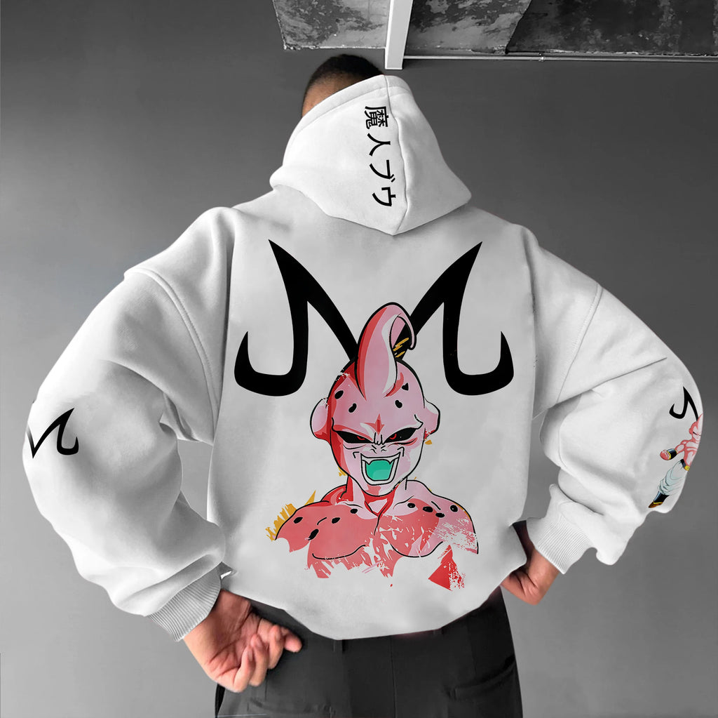 Dragon Ball Z Majin Buu Pink Hoodie Casual Pullover for Fans