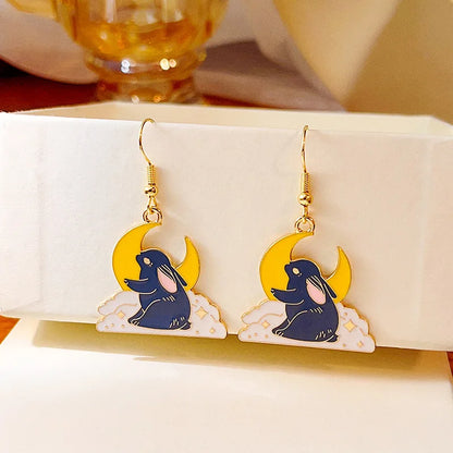 Fashion Cute Enameled Animal Dangle Drop Earrings