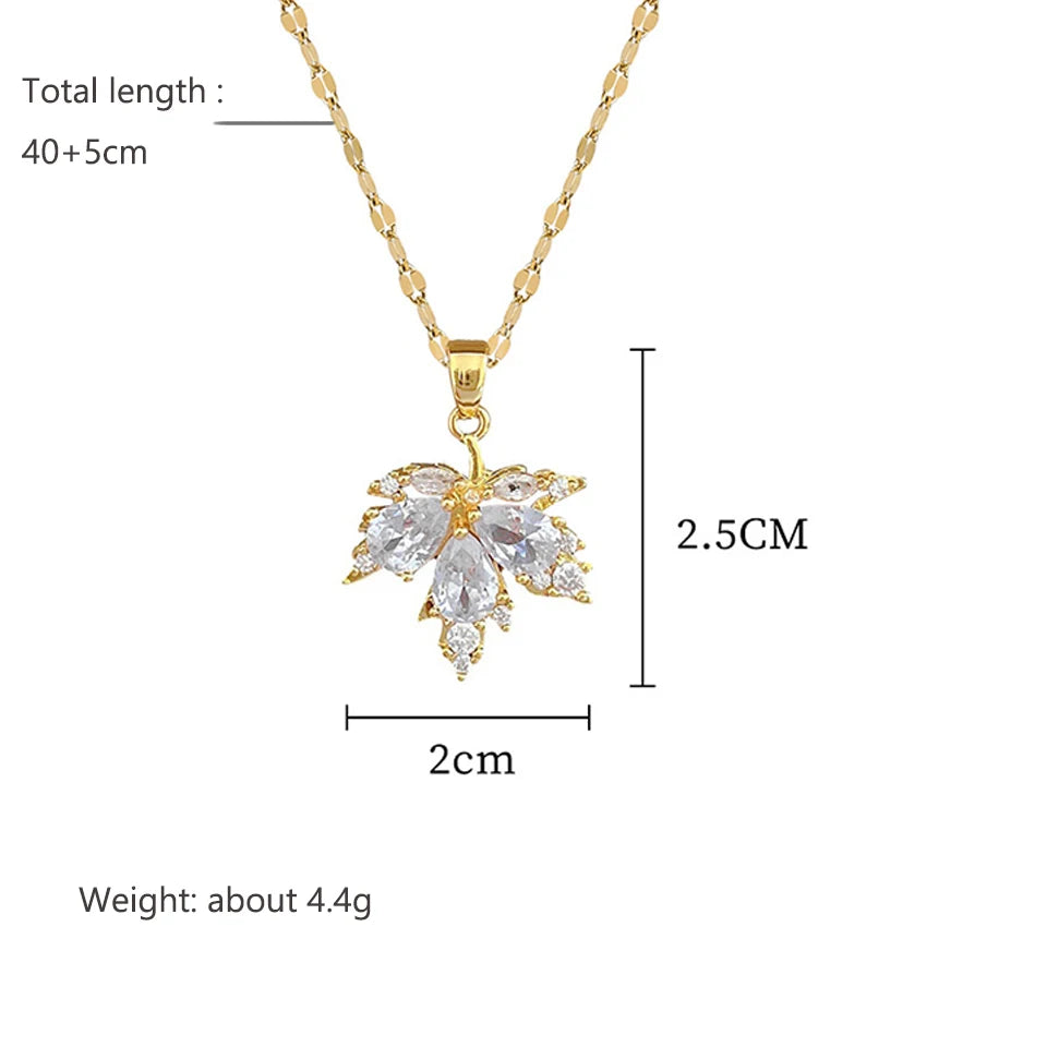 Luxury Shiny Engagement Jewelry Set Exquisite Titanium Steel Earring Necklace