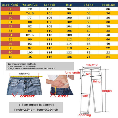 Men Casual Biker Denim Jeans Stretch Pants Solid Regular Fit Jeans