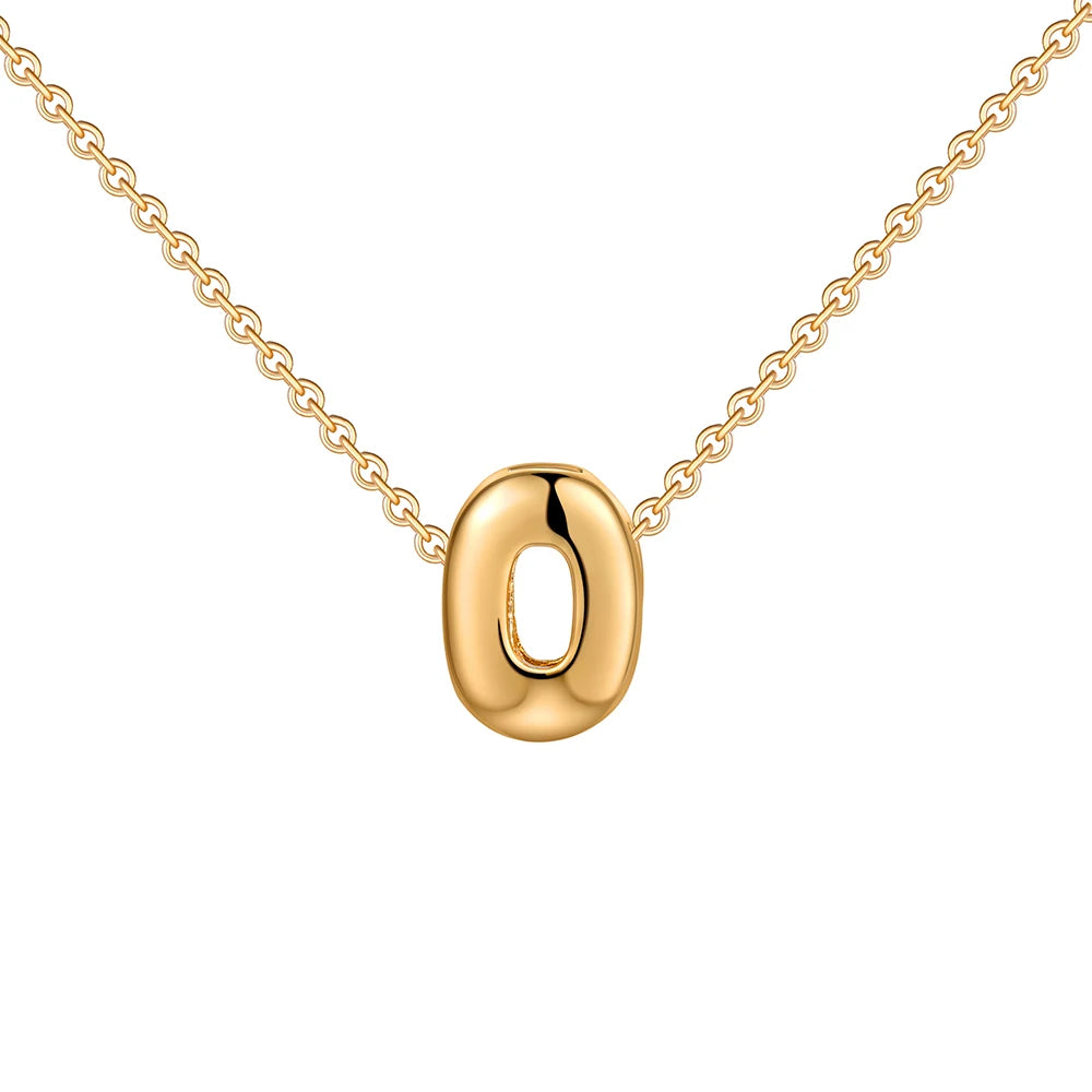 Dainty Mini Bubble Letter Necklace for Women