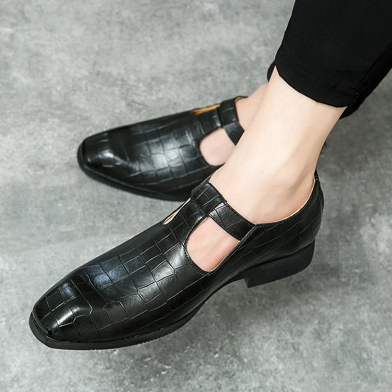 Men's Dress Loafers Handmade PU Leather Shoes
