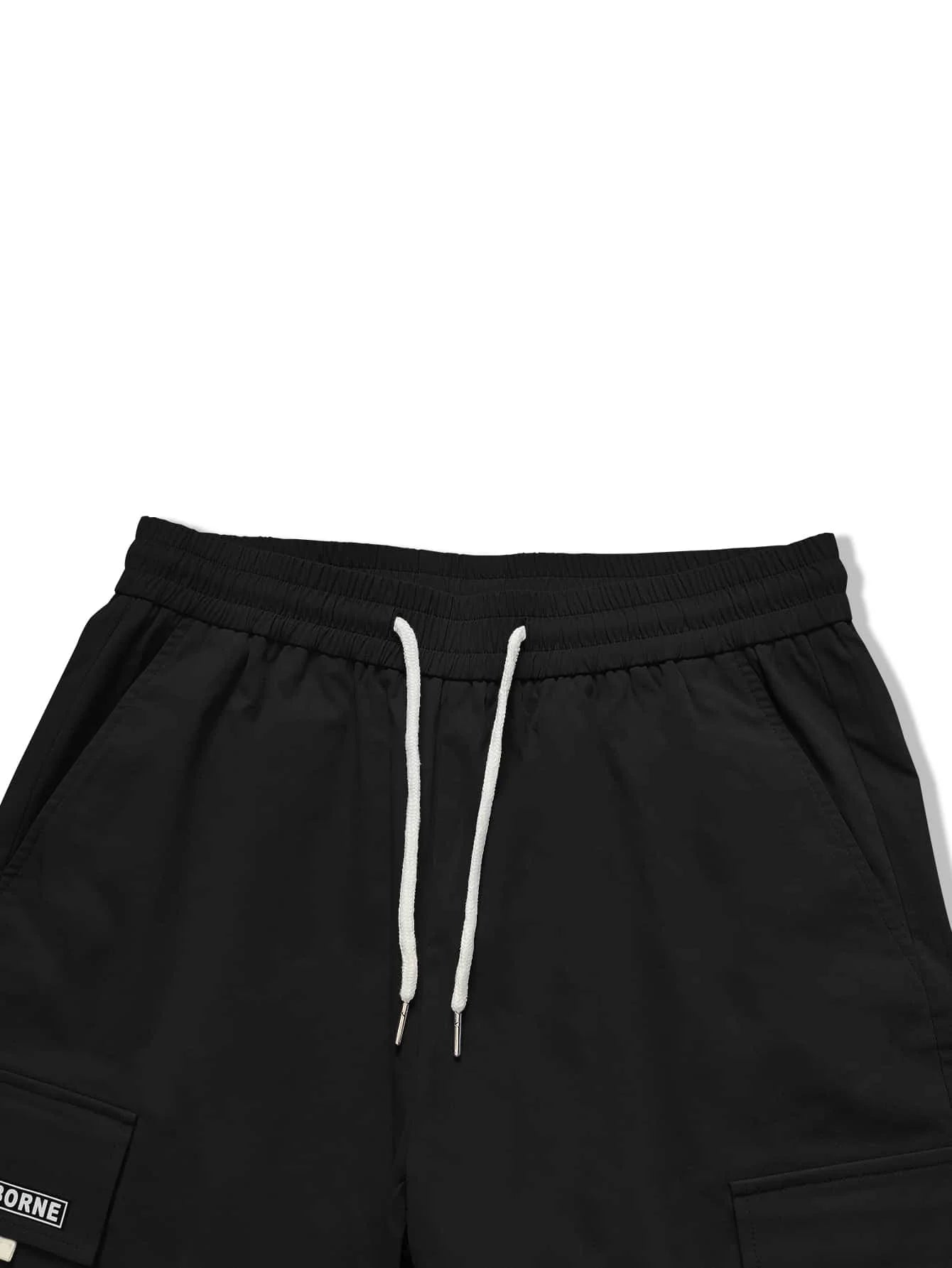 Men Letter Graphic Flap Pocket Cargo Pants