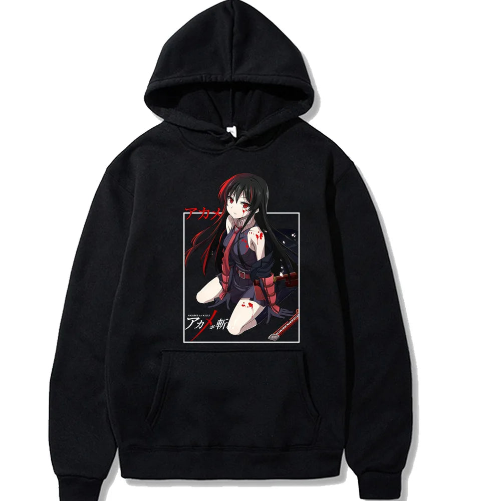 Akame Ga KILL Japanese Anime Hoodie Men's and Women's Harajuku Pullover Street Wear Unisex Autumn/Winter Plushed Brand Sweater