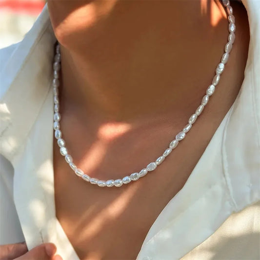 Simple Imitation Pearl Choker Necklace for Women