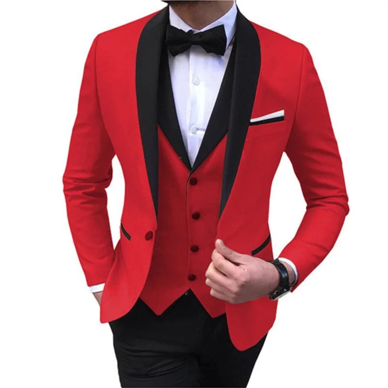 Mens 3 Piece Casual Tuxedos for Wedding