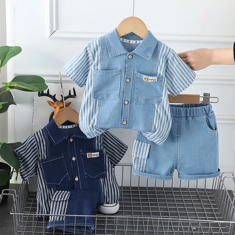 Infant Fashion Boys Denim Clothing Sets