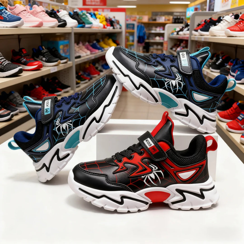 Kid Casual Sneakers Spider-Man Children Cartoon Sports Shoes Boy Girl Student Running Shoe Breathable Lightweight Size EU 28-38