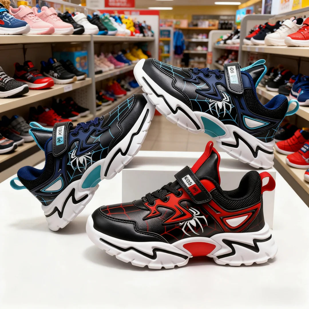 Kid Casual Sneakers Spider-Man Children Cartoon Sports Shoes Boy Girl Student Running Shoe Breathable Lightweight Size EU 28-38
