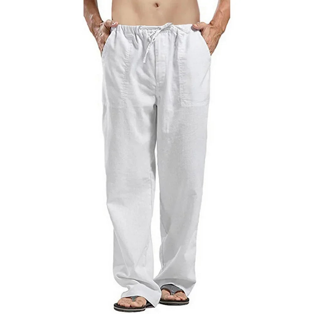 Men's Cargo Trousers Linen Pants