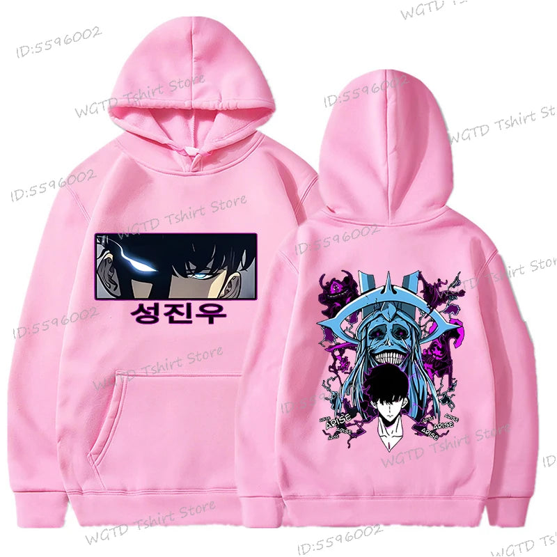 Anime Solo Leveling Sung Jinwoo Men's Hoodies Clothing Unisex Harajuku Streetwear High Quality Anime Solo Leveling Sweatshirts