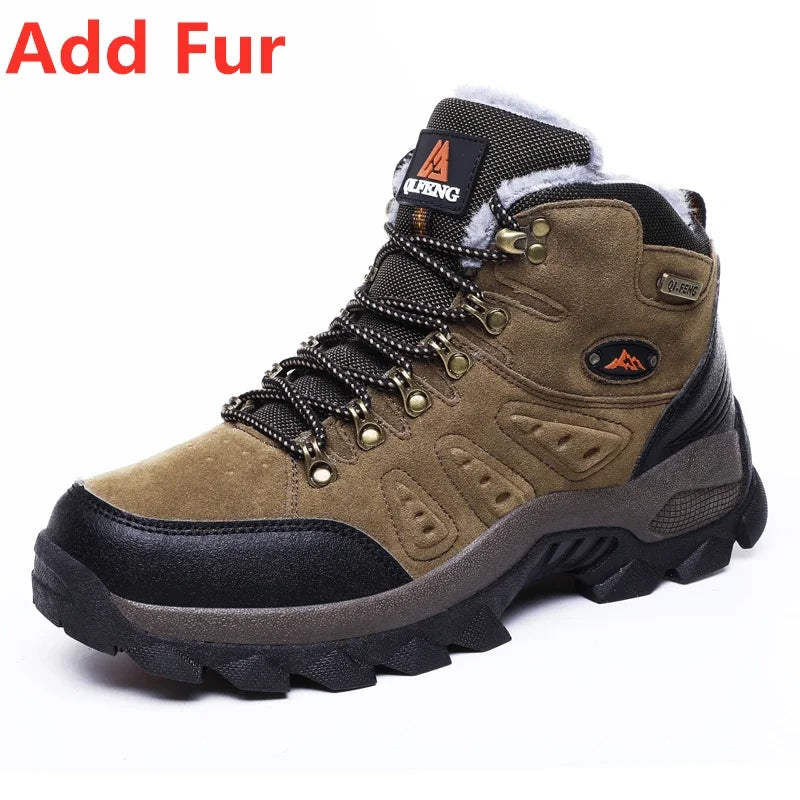 36-48 Autumn Winter Men Women Ankle Boots Leather Tactical Shoes New Plus Anti-Skidding Classical Walking Footwear Summer Hiking