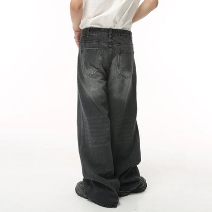 Vintage Men's Baggy Denim Trousers Streetwear Wide Leg Pants