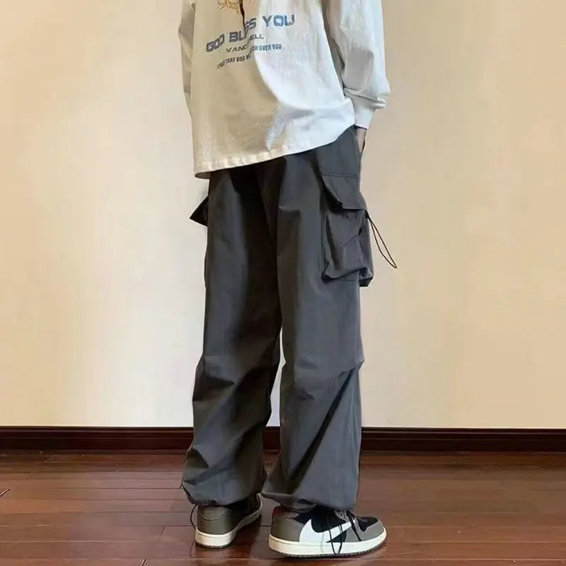 Casual Men Elastic Waist Cargo Pants